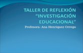 Profesora: Ana Henriquez Orrego. TÓPICOS FUNDAMENTALES DE LA INVESTIGACION EDUCATIVA Necesidad de resolver problemas Investigación contextualizada Que.