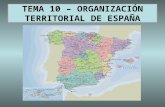TEMA 10 – ORGANIZACIÓN TERRITORIAL DE ESPAÑA. Conceptos relacionados Estatuto de Autonomía. Comunidad Autónoma. Municipio. Diputación.