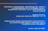 POLITICAS Y ESTRATEGIAS MUNICIPALES DE APOYO A LA DINAMIZACION DE LA ECONOMIA LOCAL: Experiencias anteriores de la I. Municipalidad de Cuenca, Ecuador.
