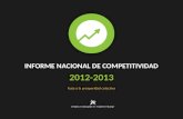 INFORME NACIONAL DE COMPETITIVIDAD 2012-2013 Ruta a la prosperidad colectiva.