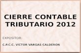 EXPOSITOR: C.P.C.C. V Í CTOR VARGAS CALDERON CIERRE CONTABLE TRIBUTARIO 2012.