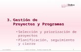 Otra forma de ver su empresa © fguell iniciatives - The Delos Partnership 2005 1 3.Gestión de Proyectos y Programas Selección y priorización de proyectos.