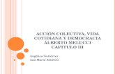 A CCIÓN COLECTIVA, VIDA COTIDIANA Y DEMOCRACIA A LBERTO M ELUCCI C APITULO III Angélica Gutiérrez Ana María Jiménez.