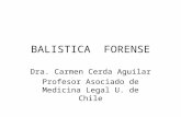 BALISTICA FORENSE Dra. Carmen Cerda Aguilar Profesor Asociado de Medicina Legal U. de Chile.