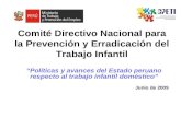 Comité Directivo Nacional para la Prevención y Erradicación del Trabajo Infantil Políticas y avances del Estado peruano respecto al trabajo infantil doméstico.