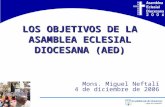 LOS OBJETIVOS DE LA ASAMBLEA ECLESIAL DIOCESANA (AED) Mons. Miguel Neftalí 4 de diciembre de 2006.