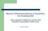 Bases Administrativas y Factores de Evaluación DIPLOMADO ESPECIALIZADO EN CONTRATACIONES PÚBLICAS Enero 2012.