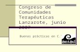 Congreso de Comunidades Terapéuticas Lanzarote, junio 2007 Buenas prácticas en C.T.