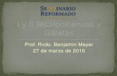 Prof. Rvdo. Benjamin Meyer 27 de marzo de 2010.