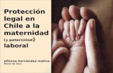 Protección legal en Chile a la maternidad (y paternidad ) laboral alfonso hernández molina Marzo de 2011.
