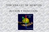 TERCERA LEY DE NEWTON ACCIÓN Y REACCIÓN.. Newton al darse cuenta que las fuerzas siempre aparecen como resultado de la interacción de dos cuerpos. En.