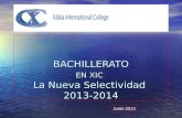 BACHILLERATO EN XIC La Nueva Selectividad 2013-2014 Junio 2013.