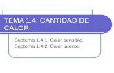 TEMA 1.4. CANTIDAD DE CALOR. Subtema 1.4.1. Calor sensible. Subtema 1.4.2. Calor latente.