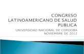 UNIVERSIDAD NACIONAL DE CORDOBA NOVIEMBRE DE 2012.