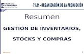 INDICE Resumen GESTIÓN DE INVENTARIOS, STOCKS Y COMPRAS 1.