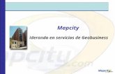 Mapcity Liderando en servicios de Geobusiness. Nuestro Portfolio de Productos y Servicios Consultoría Desarrollo de sistemas Diseño de bases de datos.