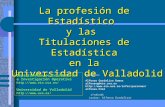 La profesión de Estadístico y las Titulaciones de Estadística en la Universidad de Valladolid Departamento de Estadística e Investigación Operativa