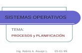 SISTEMAS OPERATIVOS TEMA : PROCESOS y PLANIFICACIÓN Ing. Robiro A. Asuaje L. 05-01-99.