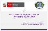 VIOLENCIA SEXUAL EN EL ÁMBITO FAMILIAR DRA. ÁNGELES SEPÚLVEDA CUSCO, 29 DE MAYO DE 2012.