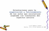Orientaciones para la organización y funcionamiento de las aulas que escolarizan alumnado con trastornos del espectro autista Lucía Madero Cañete Huelva,