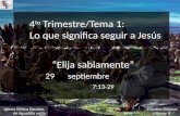 Estudios Bíblicos Lifeway ® 4 to Trimestre/Tema 1: Lo que significa seguir a Jesús Elija sabiamente 29 de septiembre de 2013 (Mateo 7:13-29) Iglesia Bíblica.