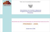 Año de la Consolidación Democrática PROGRAMA DE SHOCK DE INVERSIONES EN INFRAESTRUCTURA EDUCATIVA PRONIED - 2006 Viceministerio de Gestión Institucional.