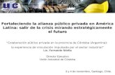 Fortaleciendo la alianza público privada en América Latina: salir de la crisis mirando estratégicamente el futuro Colaboración público privada en la provincia.