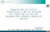 Impacto de la crisis financiera y de la entrada en vigor de la Ley de Uniones de Crédito sobre el Sector ConUnión 4° Foro PYME de Uniones de Crédito Octubre