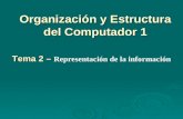 Organización y Estructura del Computador 1 Tema 2 – Tema 2 – Representación de la información.
