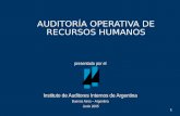 1 AUDITORÍA OPERATIVA DE RECURSOS HUMANOS presentado por el Instituto de Auditores Internos de Argentina Buenos Aires – Argentina Junio 2005 presentado.