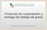 Protocolo de sustentación y entrega de trabajo de grado Promoción: primer periodo 2011.