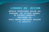 EMPRESA INVERSIONES ANICOM SAS PROGRAMA DEL SISTEMA GENERAL DE RIESGOS LABORALES REALIZADO POR PAULA ANDREA RODRIGUEZ HOLGUIN CC 43614714.