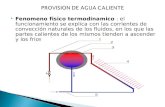 Fenomeno fisico termodinamico : el funcionamiento se explica con las corrientes de convección naturales de los fluidos, en los que las partes calientes.