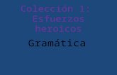 Colección 1: Esfuerzos heroicos Gramática. Los pronombres personales Pronombre toma el lugar de un sustantivo y tiene la misma función (sustantivo) (pronombre)