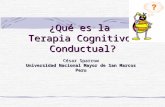 ¿Qué es la Terapia Cognitivo-Conductual? César Sparrow Universidad Nacional Mayor de San Marcos Peru.