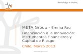 META Group - Emma Fau Financiación a la Innovación: Instrumentos Financieros y Capital de Riesgo Chile, Marzo 2013.