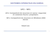 1 UF3 – NF1 UF3: Compartició de recursos en xarxa i seguretat en sistemes lliures i propietaris NF1: Compartició de recursos en Windows 2003 Server Eduard.