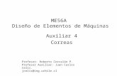 ME56A Diseño de Elementos de Máquinas Auxiliar 4 Correas Profesor: Roberto Corvalán P. Profesor Auxiliar: Juan Carlos Celis. jcelis@ing.uchile.cl.