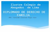 DIPLOMADO DE DERECHO DE FAMILIA DRA. Clotilde Cristina Vigil Curo Ilustre Colegio de Abogados de Lima.