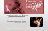 H ERNANDEZ R ODRIGUEZ J ORGE HEMATO-ONCOLOGIA Prevención y detección del CANCER U NIVERSIDAD DE S ONORA Departamento de Medicina.