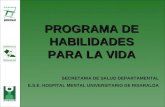 PROGRAMA DE HABILIDADES PARA LA VIDA SECRETARIA DE SALUD DEPARTAMENTAL E.S.E. HOSPITAL MENTAL UNIVERSITARIO DE RISARALDA.
