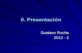 0. Presentación Gustavo Rocha 2012 - 2. Del aprendizaje de nuestros alumnos Cada curso ANALOGÍA un platillo.
