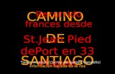 CAMINO DE SANTIAGO Recorrido frances desde St.Jean Pied dePort en 33 etapas Tema musical (carros de fuego (Vangelis) Información sacada de la red.