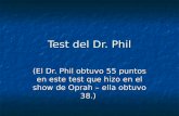 Test del Dr. Phil (El Dr. Phil obtuvo 55 puntos en este test que hizo en el show de Oprah – ella obtuvo 38.)