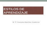 ESTILOS DE APRENDIZAJE M. P. Graciela Martínez Gutiérrez.