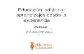 Webinar: Educación Indígena, aprendizajes desde la experiencia