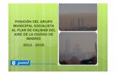 Posición del Grupo Municipal Socialista al Plan de Calidad del Aire de la ciudad de Madrid