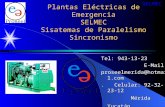 Plantas Eléctricas de Emergencia SELMEC Sisatemas de Paralelismo Sincronismo SELMEC Tel: 943-13-23 E-Mail: E-Mail:proseelmerida@hotmail.com. Celular: 92-32-23-12.