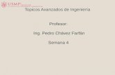 Topicos Avanzados de Ingeniería Profesor: Ing. Pedro Chávez Farfán Semana 4.