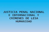 JUSTICIA PENAL NACIONAL E INTERNACIONAL Y CRÍMENES DE LESA HUMANIDAD.